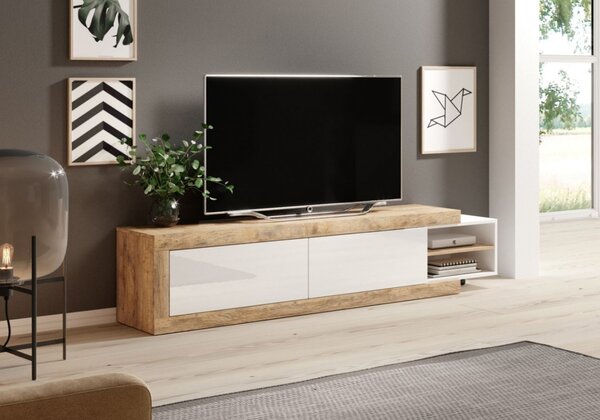 Televizní stolek KASPAR - dub samdal / bílý