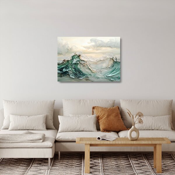 Skleněný obraz - 3D abstrakce moře (70x50 cm)