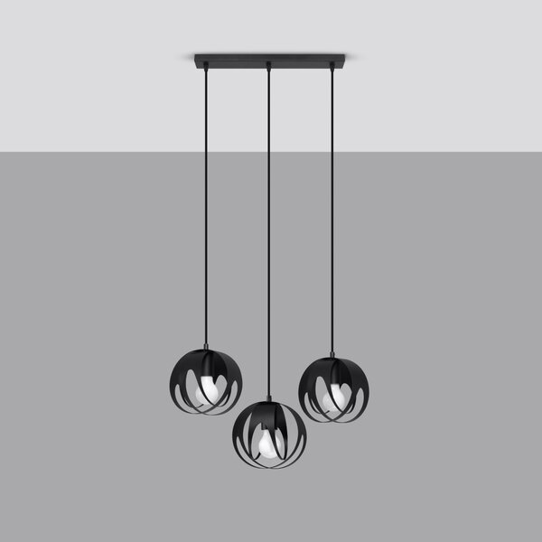Sollux Lighting Závěsné svítidlo TULOS 3L černé