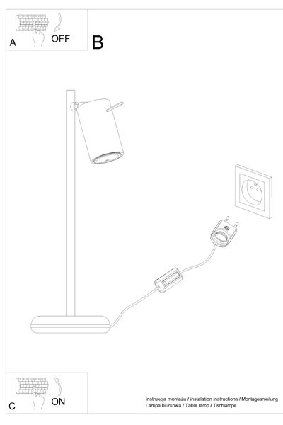Sollux Lighting Stolní lampa RING bílá