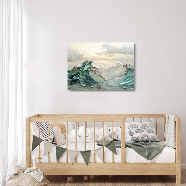 Skleněný obraz - 3D abstrakce moře (70x50 cm)