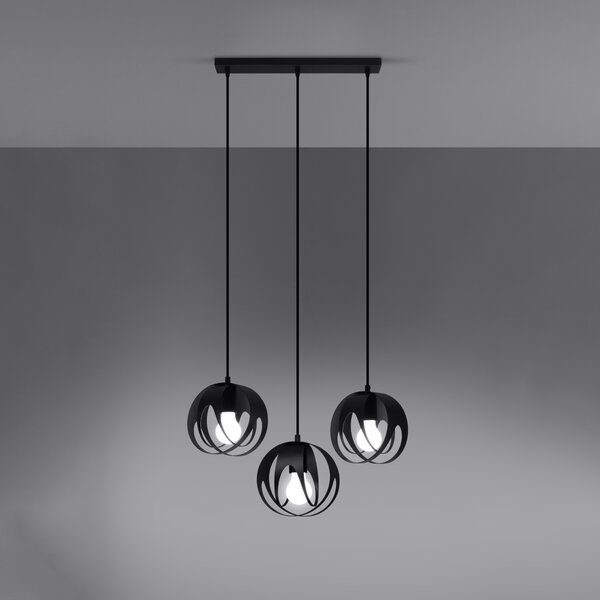Sollux Lighting Závěsné svítidlo TULOS 3L černé