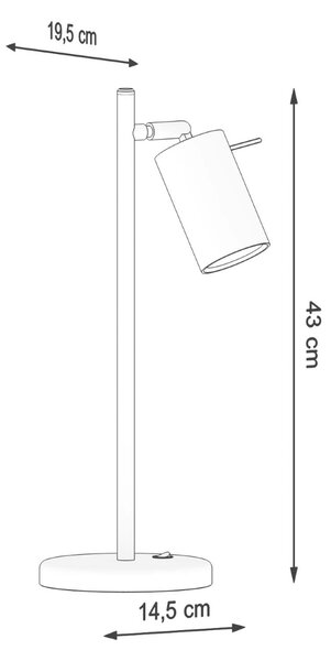 Sollux Lighting Stolní lampa RING bílá