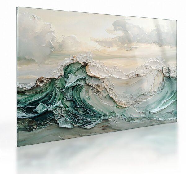 Skleněný obraz - 3D abstrakce moře (70x50 cm)
