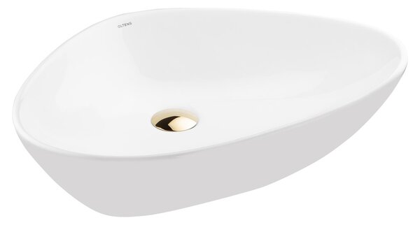 Oltens Vala umyvadlo 59x39 cm oválné na pult bílá lesk 40325000