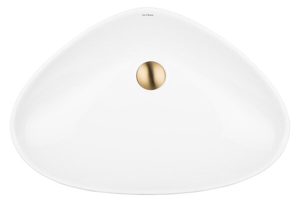 Oltens Vala umyvadlo 59x39 cm oválné na pult bílá lesk 40325000
