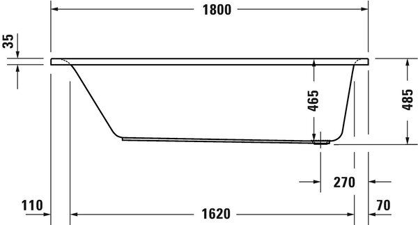 Duravit D-Neo obdélníková vana 180x80 cm bílá 700475000000000