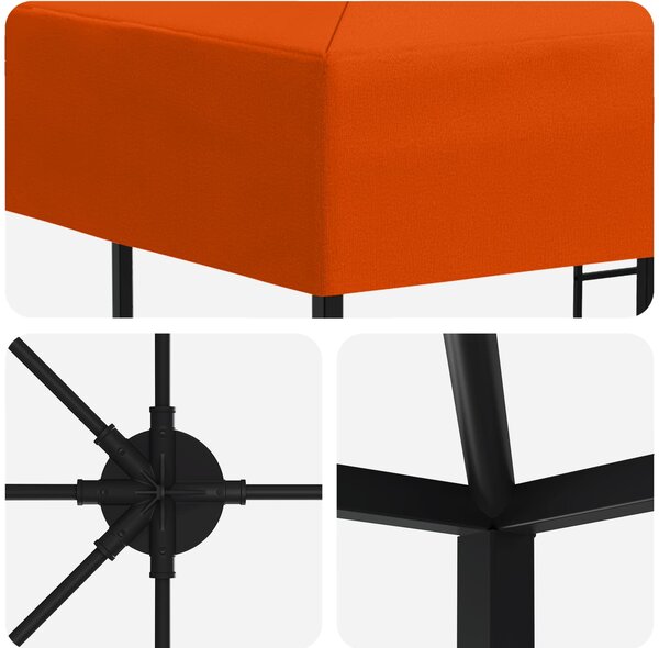 Zahradní altán 6 x 3 m Oranžová Polyester a ocel 190 gsm 3375990