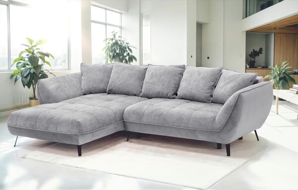 ROHOVÁ SEDAČKA, textil, šedá, světle šedá Livetastic - Sedací soupravy, Online Only