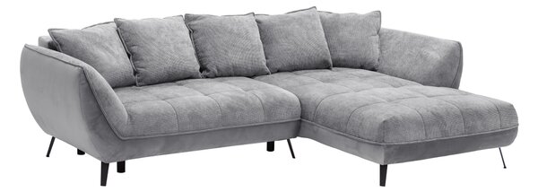 ROHOVÁ SEDAČKA, textil, šedá, světle šedá Livetastic - Sedací soupravy, Online Only