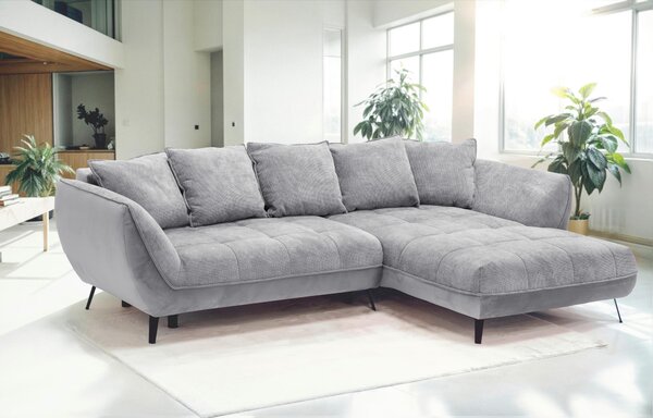 ROHOVÁ SEDAČKA, textil, šedá, světle šedá Livetastic - Sedací soupravy, Online Only
