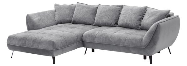 ROHOVÁ SEDAČKA, textil, šedá, světle šedá Livetastic - Sedací soupravy, Online Only