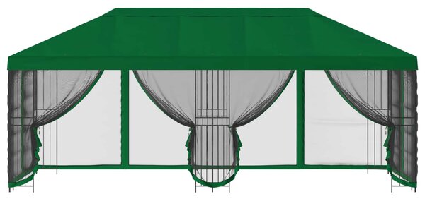 Altán s bočními stěnami 6 x 3 m Zelená Polyester a ocel 190 gsm 3375998
