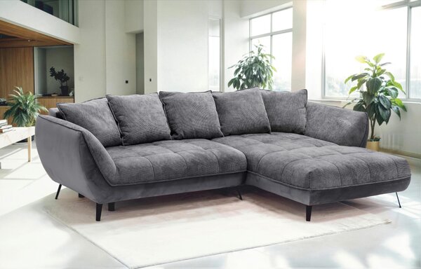 ROHOVÁ SEDAČKA, textil, barvy grafitu, šedá Livetastic - Sedací soupravy, Online Only