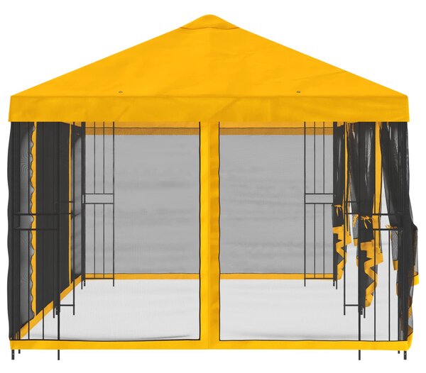 Altán s bočními stěnami 6 x 3 m Žlutá Polyester a ocel 190 gsm 3376001