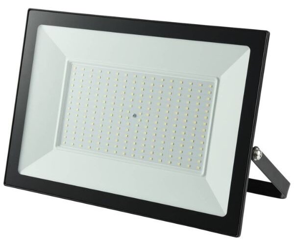 Ultratenký LED reflektor černý 200W 16000lm, studená barva světla