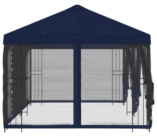 Altán s bočními stěnami 6 x 3 m Modrá Polyester a ocel 190 gsm 3376000