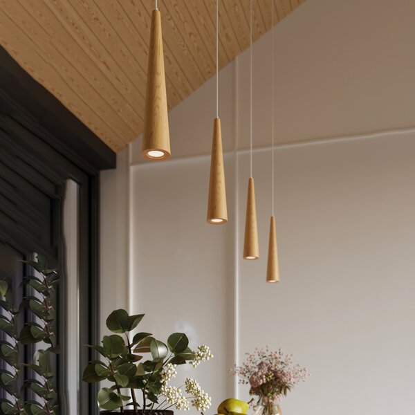 Sollux Lighting Závěsné svítidlo SULA 1 přírodní dřevo