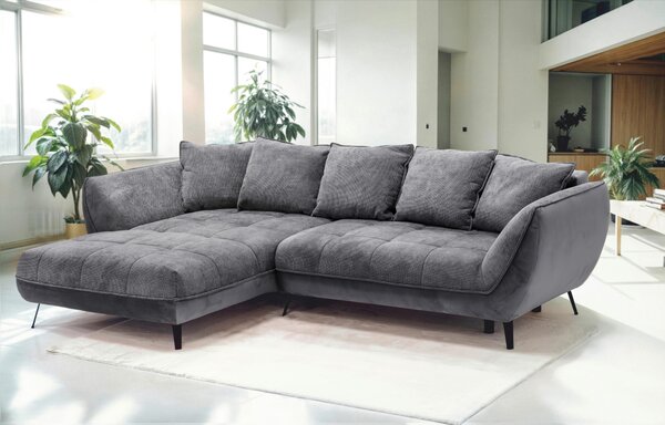 ROHOVÁ SEDAČKA, textil, barvy grafitu, šedá Livetastic - Sedací soupravy, Online Only
