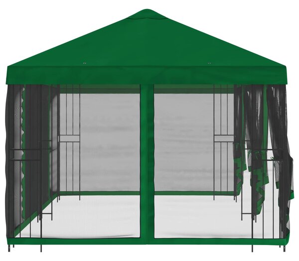 Altán s bočními stěnami 6 x 3 m Zelená Polyester a ocel 190 gsm 3375998