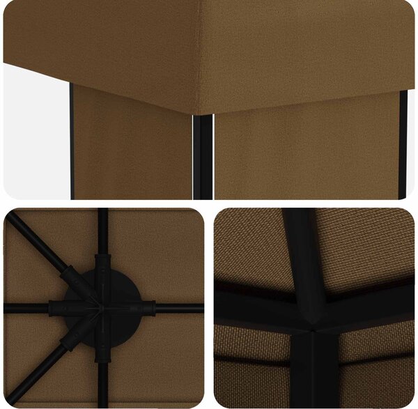 Zahradní altán 6 x 3 m Taupe Polyester a ocel 190 gsm 3376012