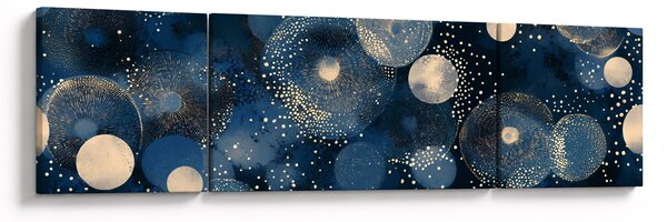 Obraz - Modro-zlaté kroužky (170x50 cm)