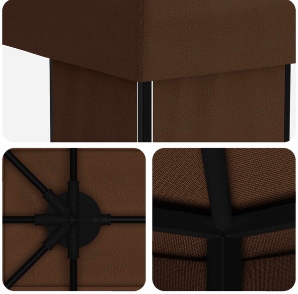 Zahradní altán 6 x 3 m Hnědá Polyester a ocel 190 gsm 3376018