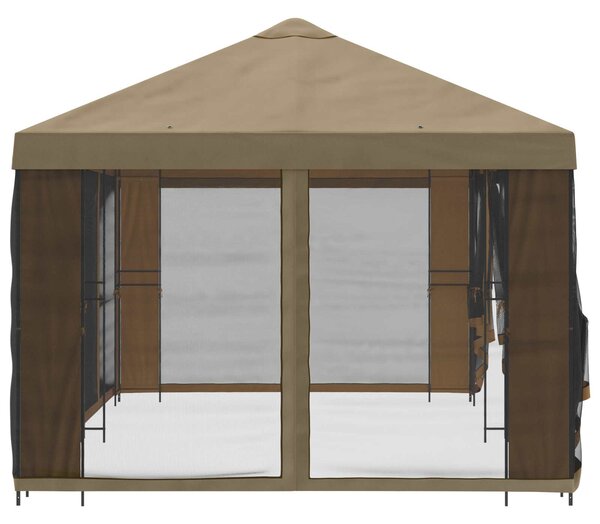 Zahradní altán se stěnami 6 x 3 m Béžová Polyester a ocel 3376019