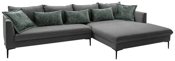 ROHOVÁ SEDAČKA, textil, tmavě šedá Livetastic - Sedací soupravy, Online Only