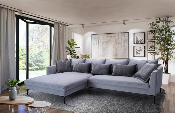 ROHOVÁ SEDAČKA, textil, šedá Livetastic - Sedací soupravy, Online Only