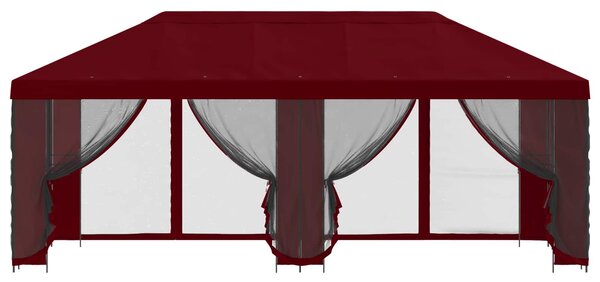 Zahradní altán se stěnami 6 x 3 m Vínová Polyester a ocel 3376029