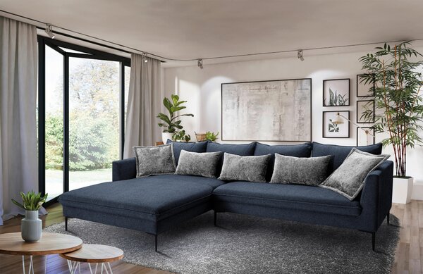 ROHOVÁ SEDAČKA, textil, tmavě modrá Livetastic - Sedací soupravy, Online Only
