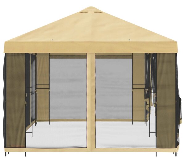 Zahradní altán se stěnami 6 x 3 m Krémová Polyester a ocel 3376020