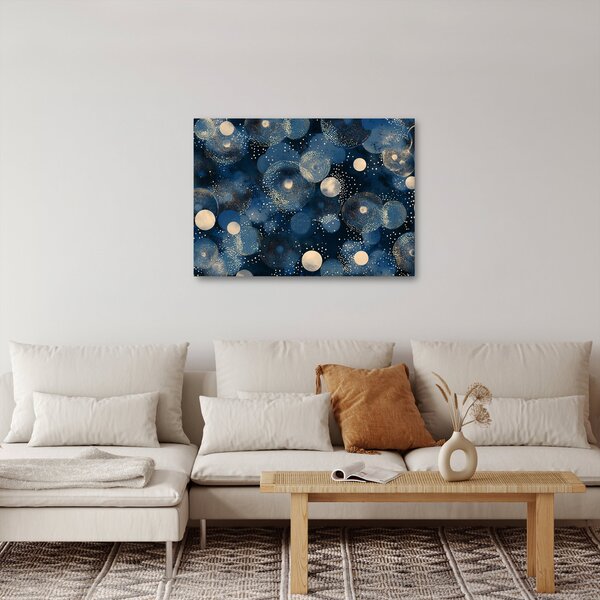 Obraz - Modro-zlaté kroužky (70x50 cm)