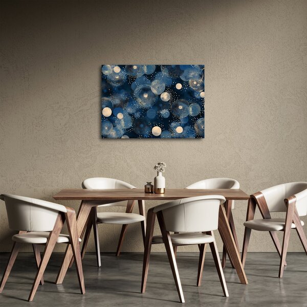 Obraz - Modro-zlaté kroužky (70x50 cm)
