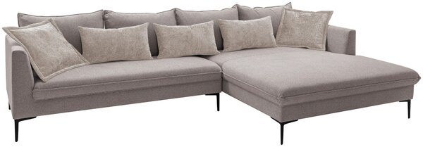 ROHOVÁ SEDAČKA, textil, šedohnědá Livetastic - Sedací soupravy, Online Only