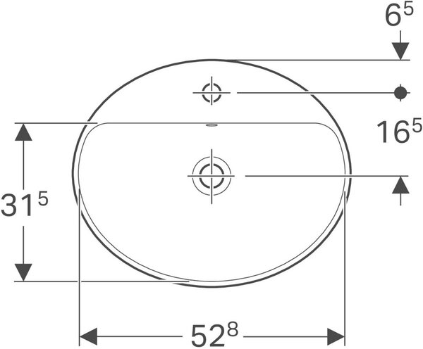Geberit Variform umyvadlo 55x45 cm oválné zápustný bílá 500.721.01.2