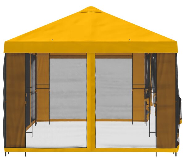 Zahradní altán se stěnami 6 x 3 m Žlutá Polyester a ocel 3376026