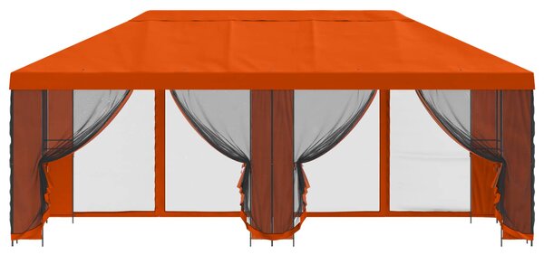 Zahradní altán se stěnami 6 x 3 m Oranžová Polyester a ocel 3376027