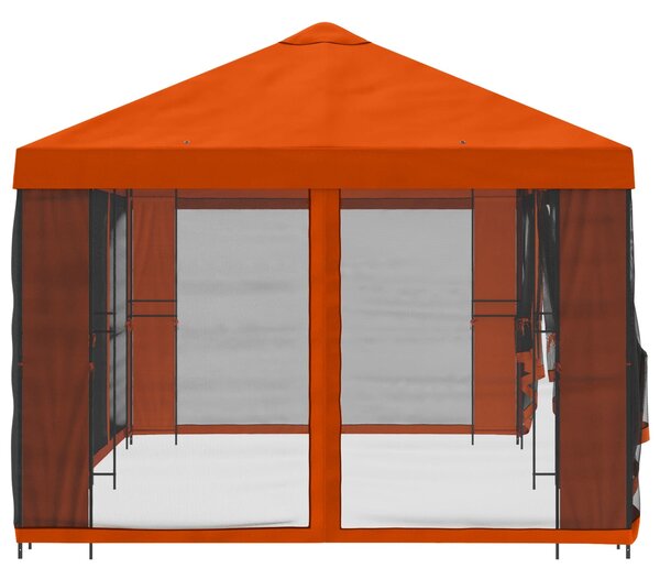 Zahradní altán se stěnami 6 x 3 m Oranžová Polyester a ocel 3376027