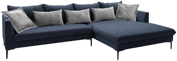 ROHOVÁ SEDAČKA, textil, tmavě modrá Livetastic - Sedací soupravy, Online Only
