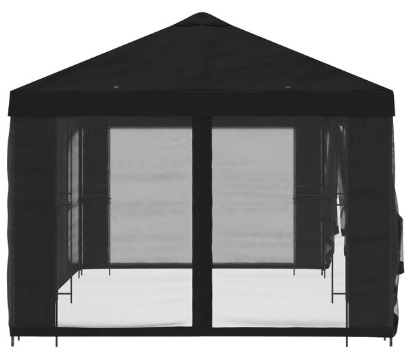 Zahradní altán se stěnami 6 x 3 m Černá Polyester a ocel 3376028