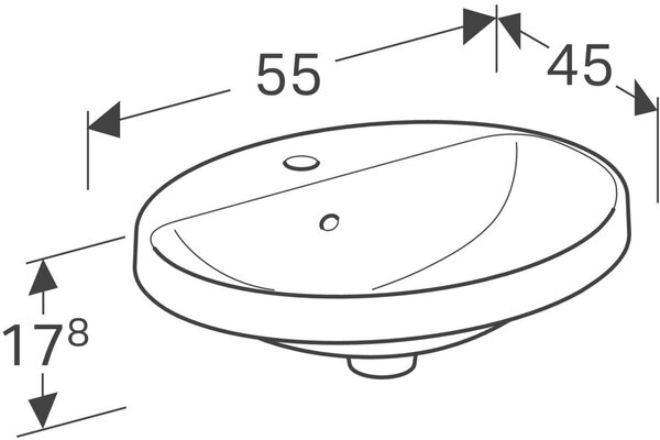 Geberit Variform umyvadlo 55x45 cm oválné zápustný bílá 500.721.01.2