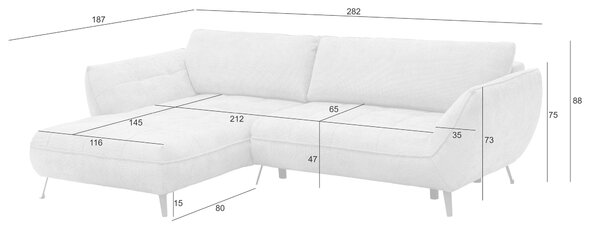 ROHOVÁ SEDAČKA, textil, světle šedá Livetastic - Sedací soupravy, Online Only