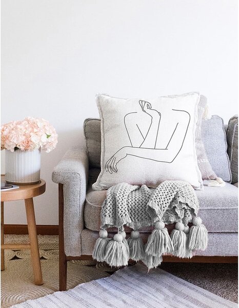 Povlak na polštář s příměsí bavlny Minimalist Cushion Covers Pose, 55 x 55 cm