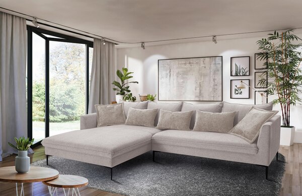 ROHOVÁ SEDAČKA, textil, béžová Livetastic - Sedací soupravy, Online Only