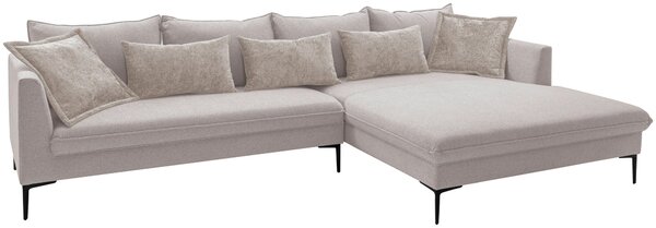 ROHOVÁ SEDAČKA, textil, béžová Livetastic - Sedací soupravy, Online Only