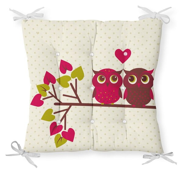 Podsedák s příměsí bavlny Minimalist Cushion Covers Lovely Owls, 40 x 40 cm