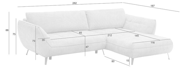 ROHOVÁ SEDAČKA, textil, světle hnědá Livetastic - Sedací soupravy, Online Only