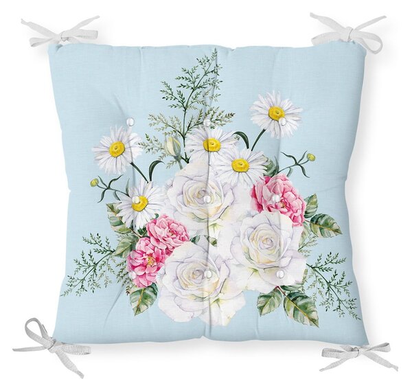 Podsedák s příměsí bavlny Minimalist Cushion Covers Spring Flowers, 40 x 40 cm